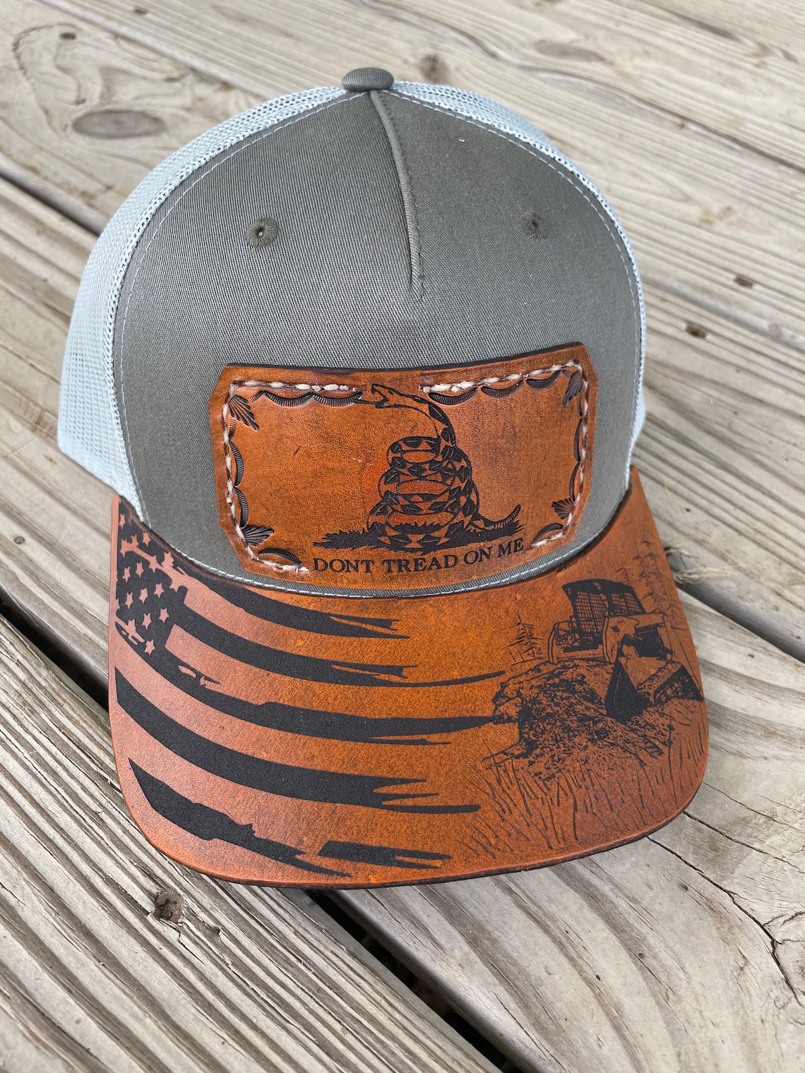 Custom hats leather patch and bill hand tooled leather patch Etsy