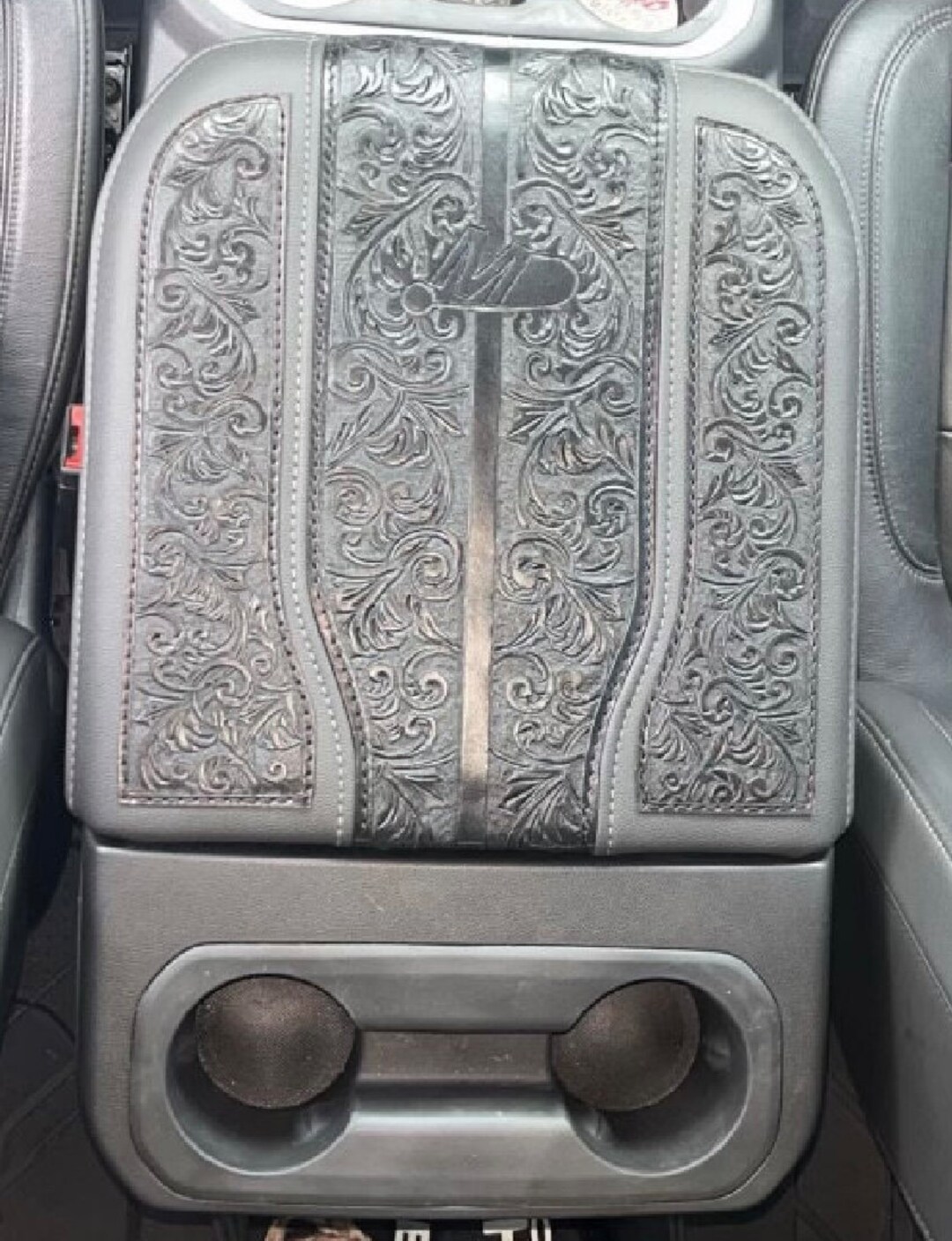 Leather Console Cover, Custom Made Console Cover, Truck Console Cover