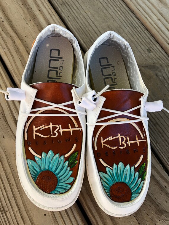 custom leather hey dude shoes