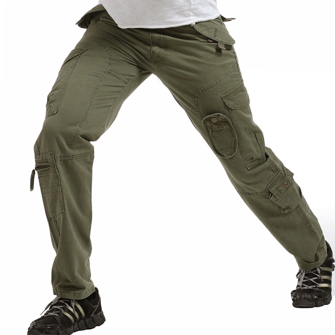 Men Trousers Cotton Cargo Work Pants Casual Design With Multi - Etsy UK