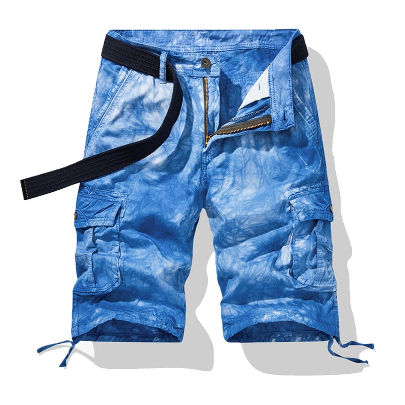 Tie Dyed Multi Pockets Mens Cargo Shorts Cotton Etsy