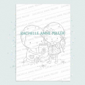 Summer Digi Fireflies Digital Stamp Coloring Page Firefly Kids Birthday Digital Stamp Digital Image Download Card Making Cute Kids
