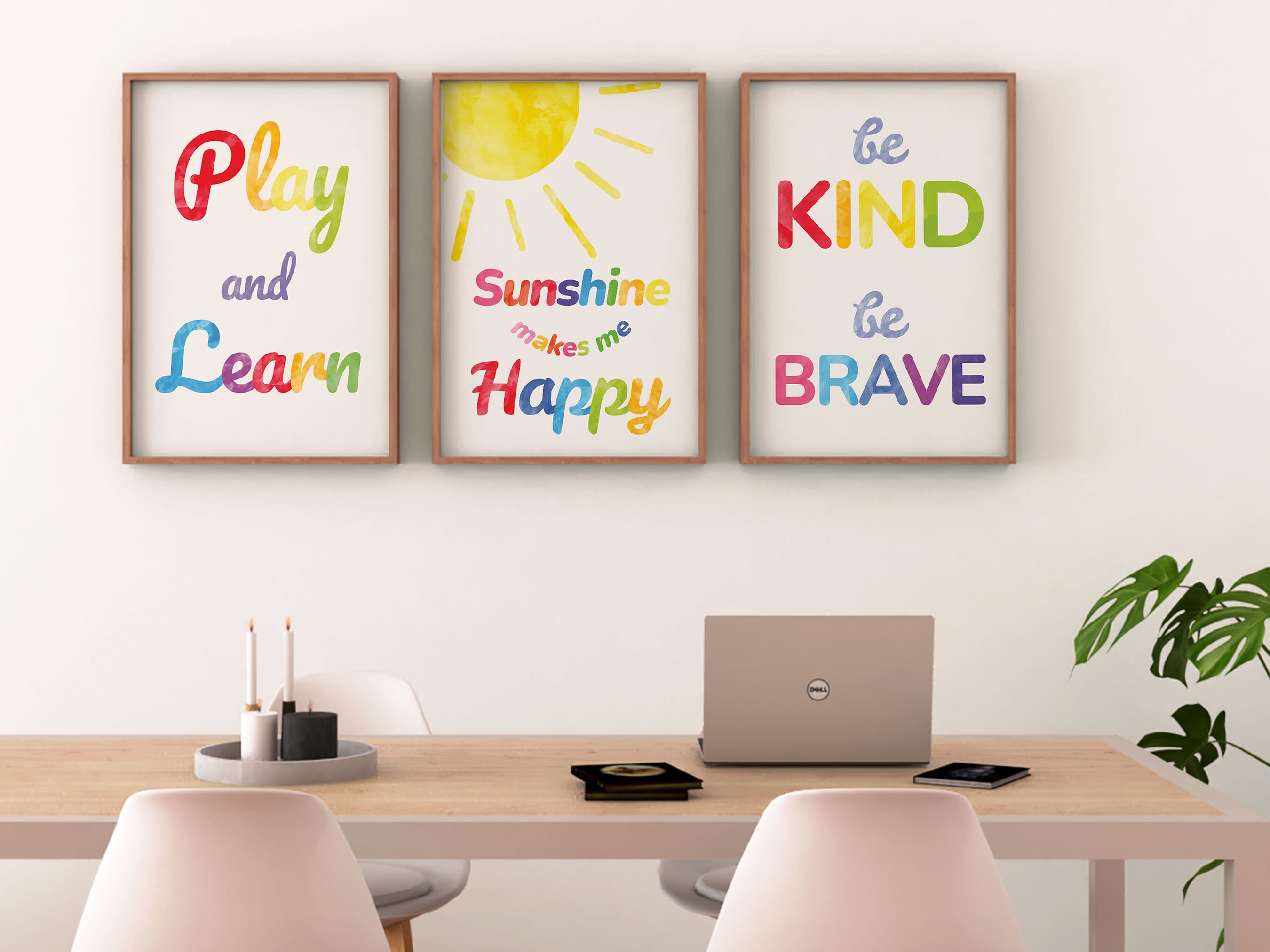 Playroom Wall Decor Inspirational Positive Quotes Lets Play Etsy