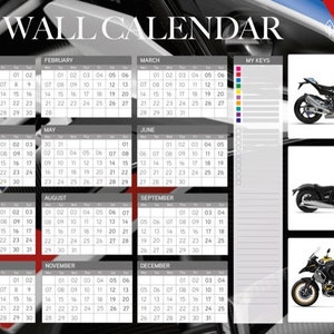 2022 Motor Bike Calendar/2022 Goal Setting Planner/A1 2022 Wall Planner/2022 Organiser /2022 Wall calendar with Stickers