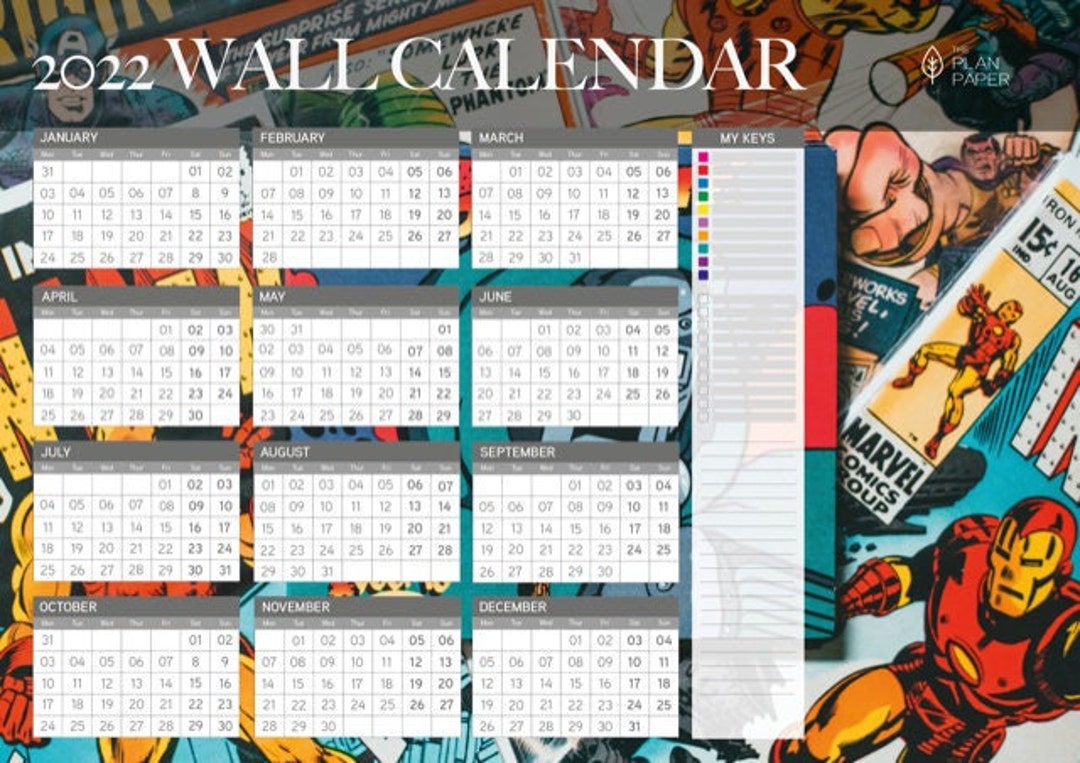 2022 Marvel Wall Calendar/ 2022 Marvel Wall Planner/ A1 2022 Etsy UK