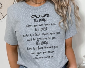 Aaronic Blessing shirt,  Numbers 6:24-26, The Lord bless you and keep you, Christian tee, Jewish shirt,  give you peace, Faith shirt