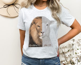 Jesus the Lion and the Lamb shirt, Yeshua shirt, The Lion of Judah the Lamb of World, Revelation of John tee, Christian shirt