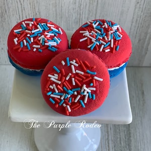 Fourth of July Macarons. Holiday, Tier Trays, Decorations, Photo Props