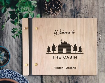 Cabin Guest Log Book | Air BNB Guest Book | Vacation House Guest Book |  Lake Home Guest Book | Wedding Photo Album Guest Book | Wooden Sign