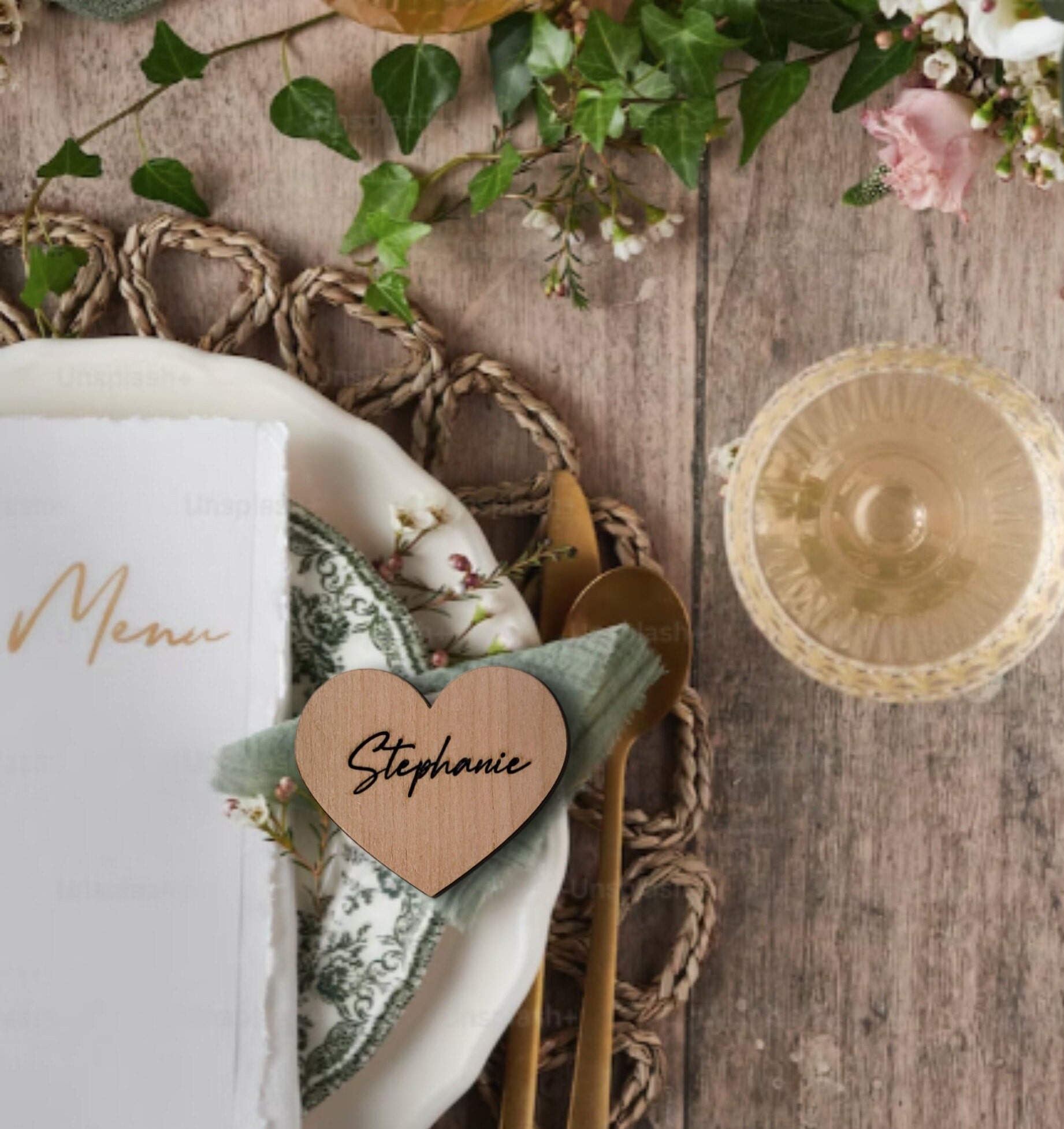 Wedding Birthday Place Setting Name Tags / Laser Cut Names / Etsy