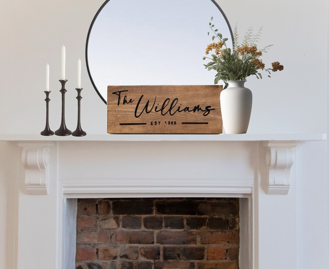 Personalized Last Name Wood Sign, Custom Family Name Established Date ...