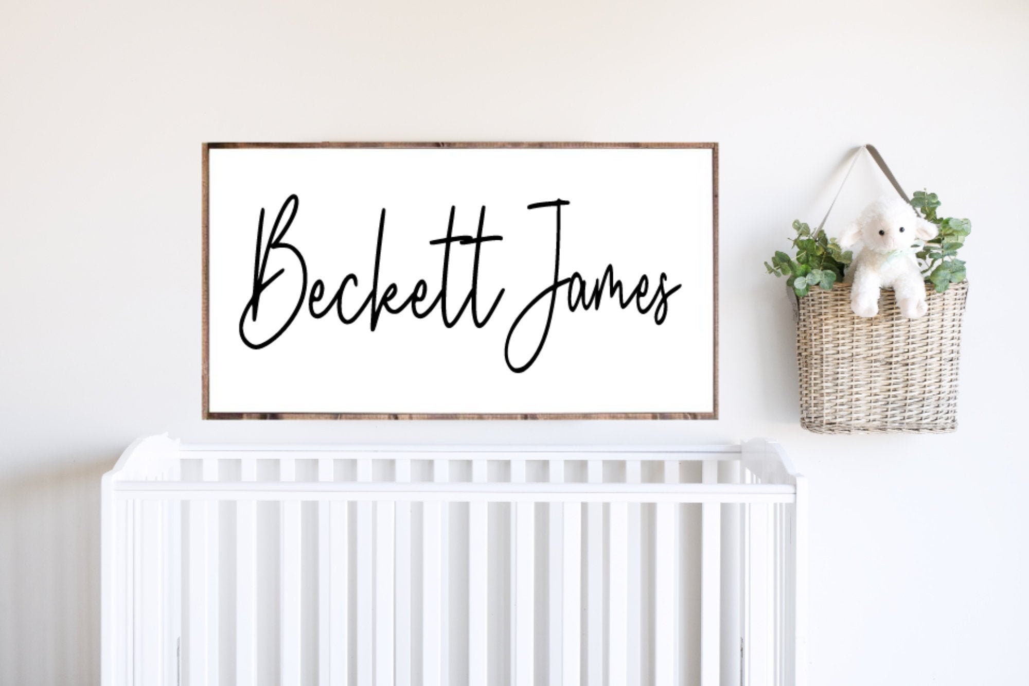 Nursery Baby Boy Name Sign / Nursery Sign / Framed Sign / Over Etsy