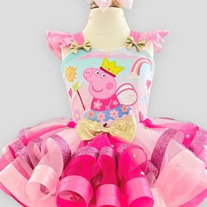 Peppa Pig Dress Birthday Outfit 2 pieces Pink Peppa Pig Dress, Tutu Princess Pig