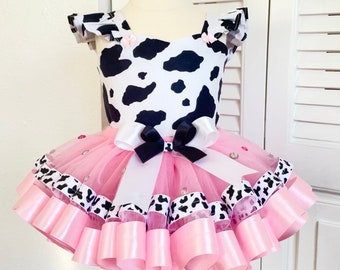 Cow Print Outfit - Barnyard Girl Pink Cow