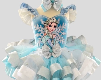 Frozen Birthday Outfit princess Elsa Party Frozen Birthday Tutu Snow Flake Dress Ice Princess Birthday Outfit Etsy