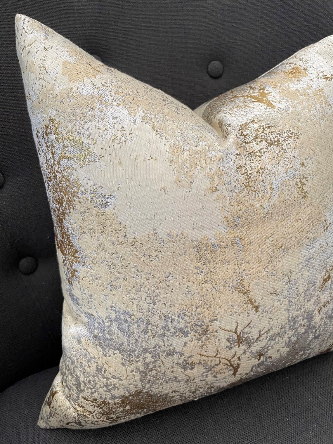 Gold and Silver Throw Pillow Cover Only Luxury Handmade Etsy