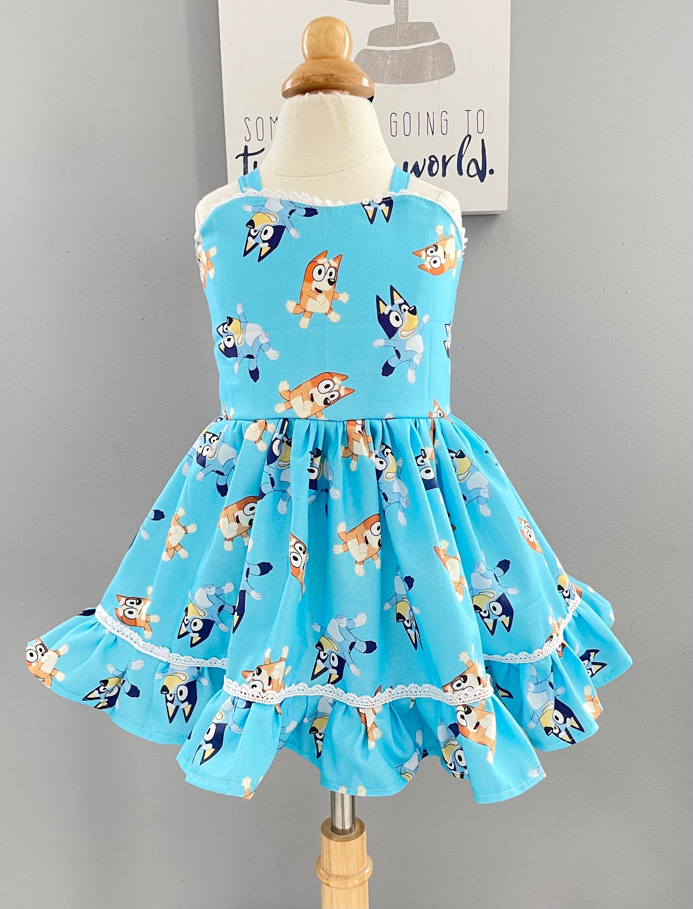 Bluey Dress, Bluey Birthday Outfit, Toddler Girls Bluey Dresses