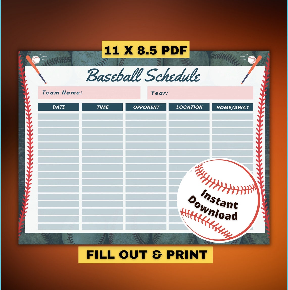 Editable Baseball Schedule Baseball Schedule Template Etsy Editable Baseball Schedule Baseball Schedule Template Etsy