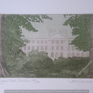 Lyme Hall, Cheshire - Original Etching Print