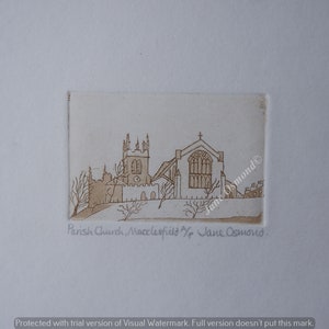 Parish Church, Macclesfield - Original Etching Print