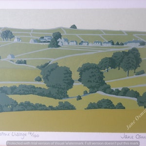 Limestone Village - Original Silkscreen Print