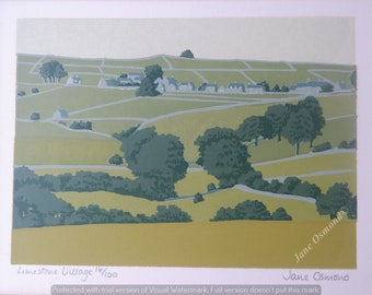 Limestone Village - Original Silkscreen Print