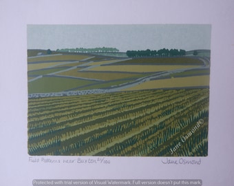 Field Patterns near Buxton - Original Silkscreen Print