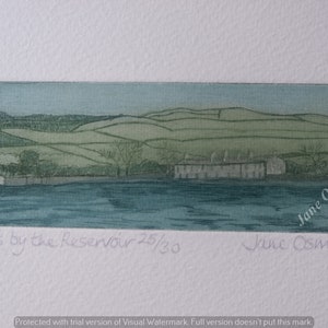Cottages by the Reservoir - Original Etching Print