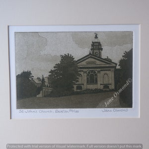 St. John&#39;s Church, Buxton - Original Etching Print