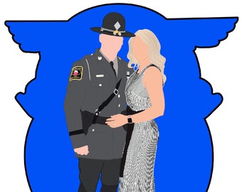 First Responders - Custom Portrait Illustrations, Personalized Couples, Friends, Families, Digital Drawing