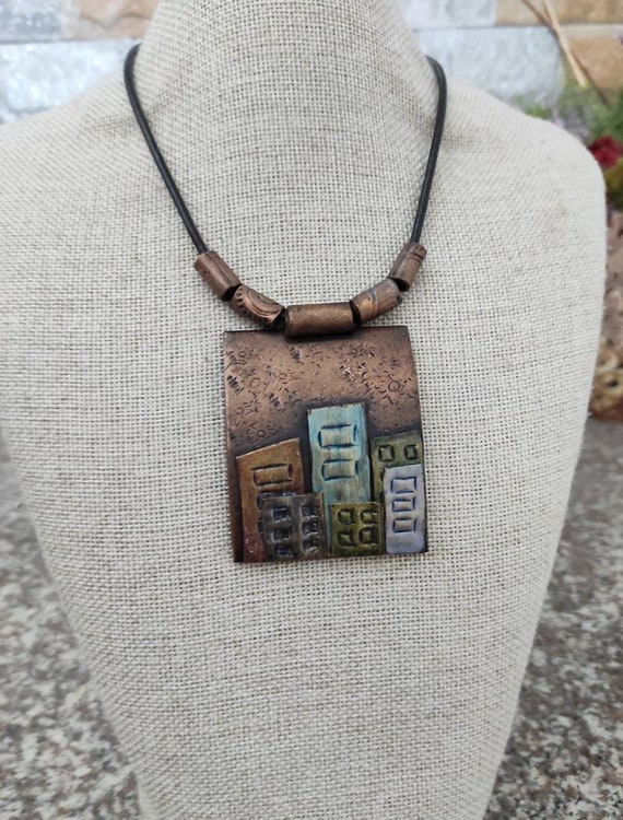 Clay Necklace Pendant Boho Necklace 