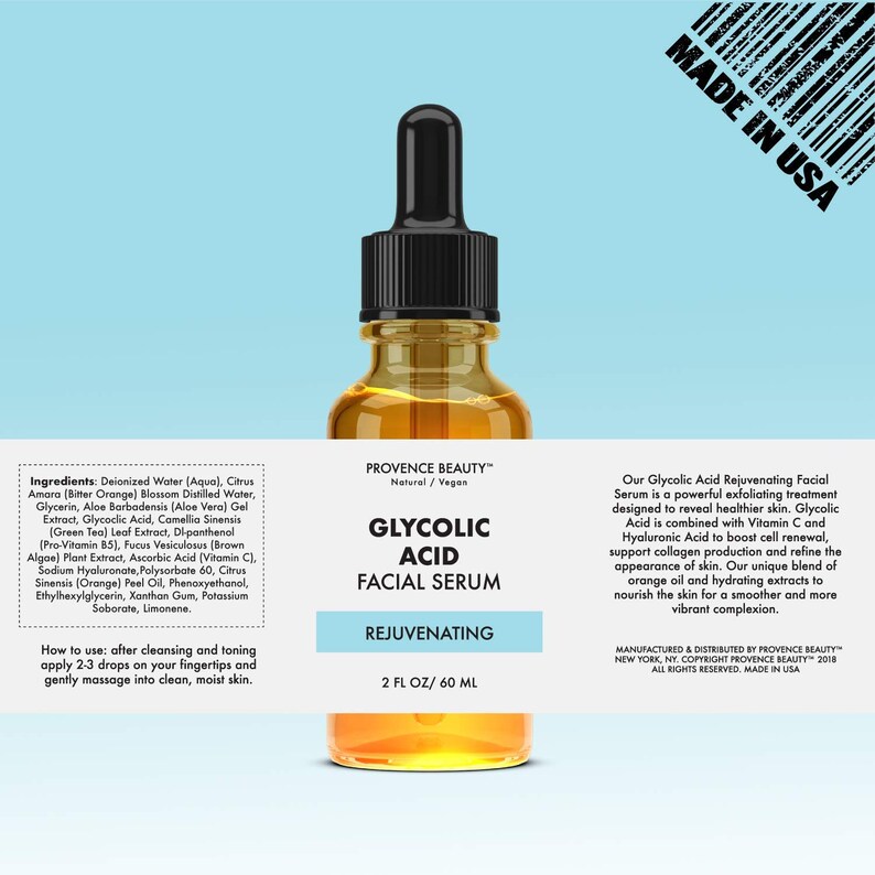Provence Beauty 2 fl oz Glycolic Acid Facial Serum | Etsy