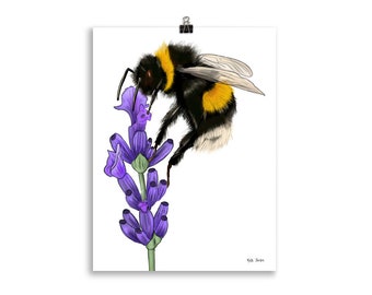 Bumble Bee on Lavender Art Print