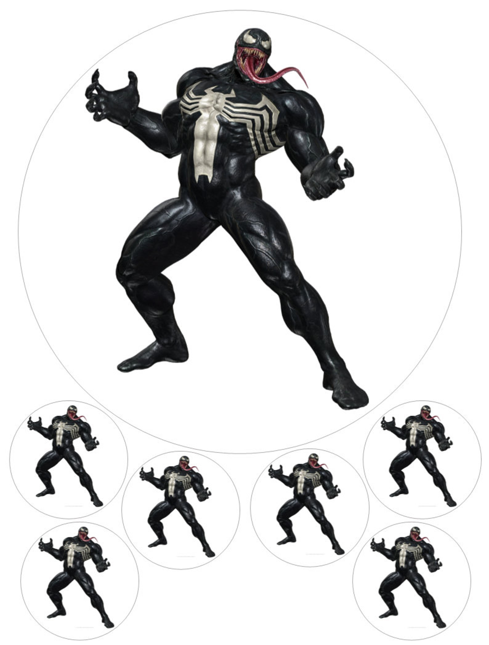 Venom cake cupcake toppers Birthdays Marvel character Etsy