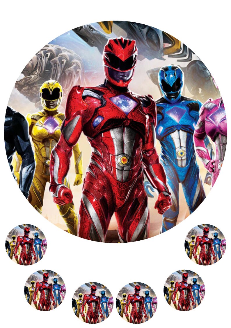 Power Rangers cake cupcake toppers Birthdays Jungle Fury Dino | Etsy