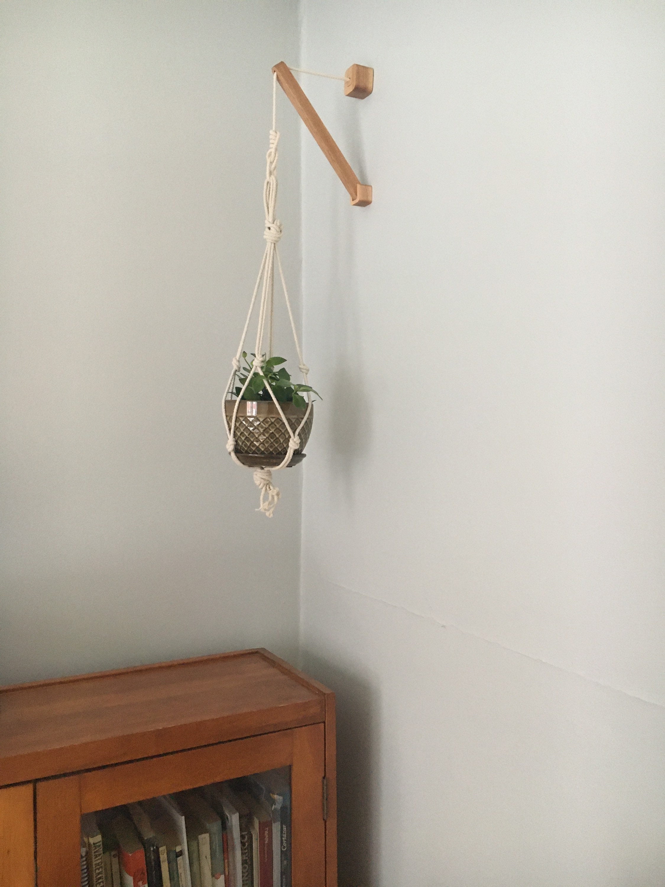 Simple Handmade Wooden wall hanger for indoor plants Cube Etsy