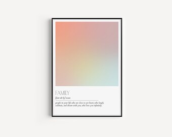 Family Definition Print | Printable Art | Minimalist | Wall Prints Outline | Modern Word Art | Typography Abstract Graphic Print