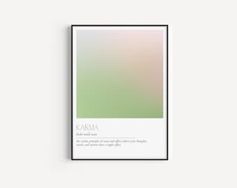 Karma Definition Print | Printable Art | Minimalist | Wall Prints Outline | Modern Word Art | Typography Abstract Graphic Print