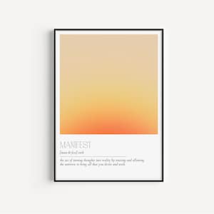Manifest Definition Print | Printable Art | Minimalist | Wall Art Prints Outline | Modern Word Art | Typography Abstract Graphic Print