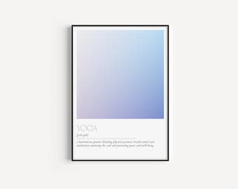 Yoga Definition Print | Printable Art | Minimalist | Wall Prints Outline | Modern Word Art | Typography Abstract Graphic Print