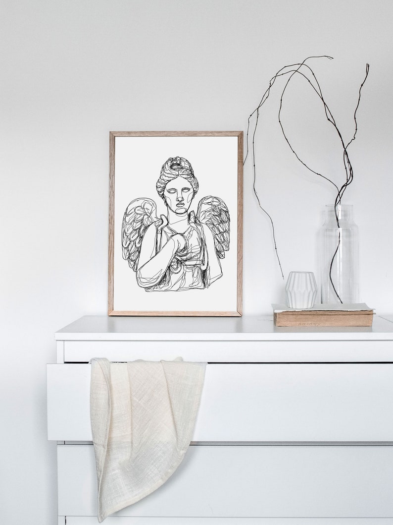 Nemesis Greek Goddess Line Work Illustration Digital Artwork Print ...