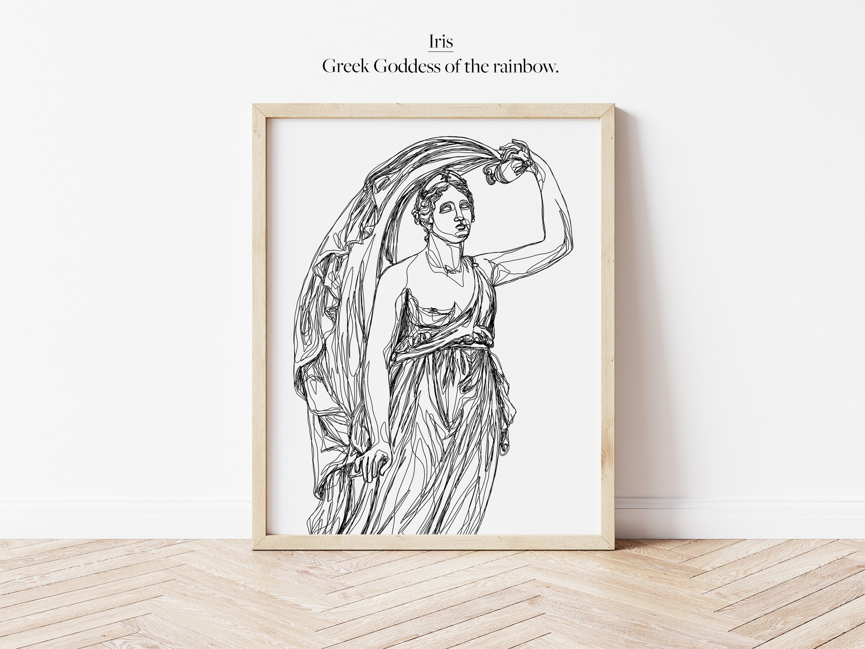 Iris Greek Goddess Line Work Illustration | Digital Artwork | Minimalistic  Simple | Wall Line Art Printable Outline | Mythology - Etsy, image size:2950x2213