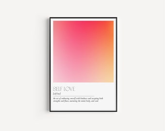 Self Love Definition Print | Printable Art | Minimalist | Wall Prints Outline | Modern Word Art | Typography Abstract Graphic Print