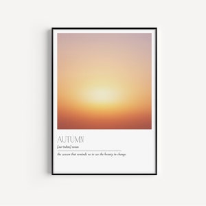 Autumn Definition Print | Printable Art | Minimalist | Wall Art Prints Outline | Modern Word Art | Typography Abstract Graphic Print