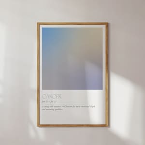 Cancer Aura Wall Art | Printable Zodiac Poster | Star Sign Decor Gift | Horoscope Astrology Custom  Energy Gradient High Quality