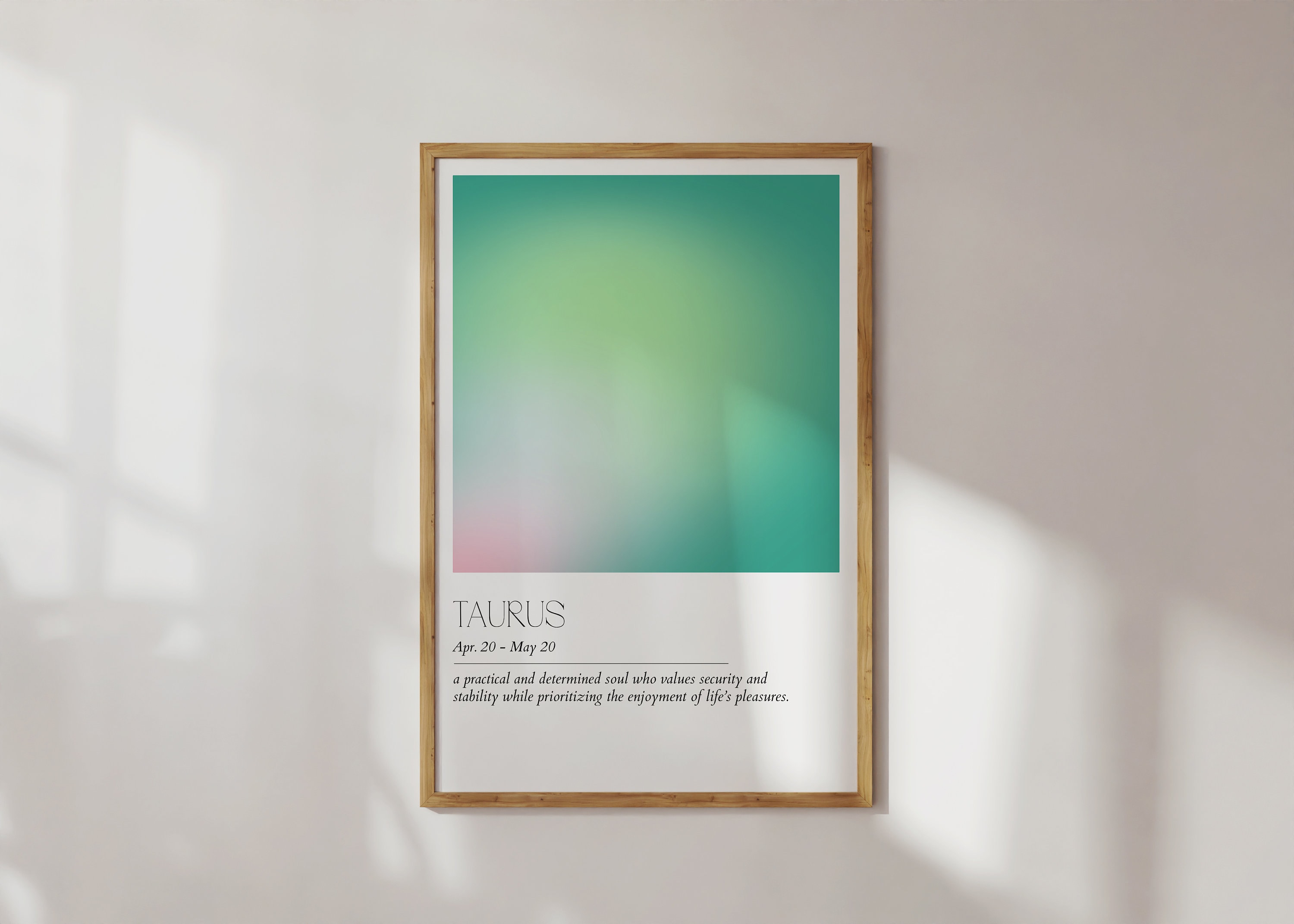 Taurus Aura Wall Art | Printable Zodiac Poster | Star Sign Decor Gift | Horoscope Astrology Custom Energy Gradient High Quality