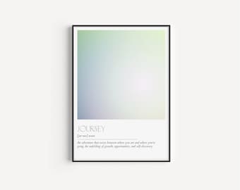 Journey Definition Print | Printable Art | Minimalist | Wall Prints Outline | Modern Word Art | Typography Abstract Graphic Print