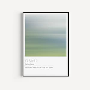 Summer Definition Print | Printable Art | Minimalist | Wall Art Prints Outline | Modern Word Art | Typography Abstract Graphic Print