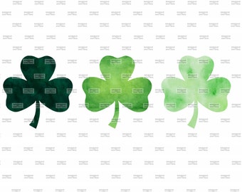 Watercolor Clover St Patrick&#39;s Day Green Clover image is used for Sublimation, DTF, Digital Clipart, or PNG Digital Download