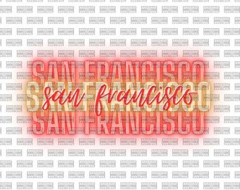 SAN FRANCISCO Glow PNG Digital Download for Sublimation, dtf, Tshirt Mug Design & Heat Press Pressing Ohio Super Bowl